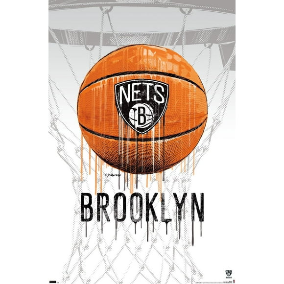 NBA Brooklyn Nets - Drip Basketball 21 Wall Poster, 22.375" x 34"