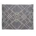 thumbnail image 1 of LR Resources CVRLT81485BLK7676 Tufted Geometric Diamond & Distressed Coverlet, Queen Size - Rectangle, 1 of 1