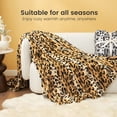 thumbnail image 2 of Cozy Bliss Leopard Print Throw Blanket Plush Blanket, Brown Leopard, 50"*60", 2 of 4