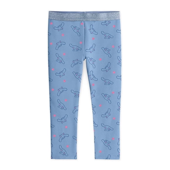 Legging casual Sanrio Cinnamoroll para Niña, Legging Lurex Diseño Multidireccional Continuo poses Cinnamoroll Azul Claro Talla 8