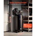 thumbnail image 4 of VEVOR 60 Gallons Heavy-Duty Air Compressor, 3.7HP 8 SCFM at 90PSI Air Compressors Max 155PSI Pressure, Oil-Lubricated Compressor Tank for Industrial Manufacturing,Large Workshops (230V 60Hz, No-Plug), 4 of 9