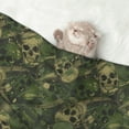 thumbnail image 2 of Yiaed Green Camouflage Skull Print Dog Blankets-Cat Blanket Washable for Couch Protection,Puppy Blanket, Soft Plush Reversible Throw Furniture Protector-Large, 2 of 8