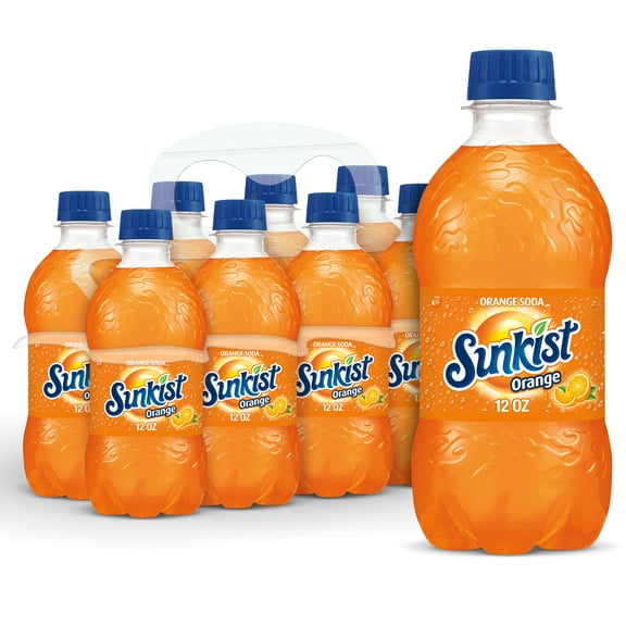 Sunkist Orange Soda Pop, 12 fl oz, 8 Pack Bottles