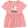 thumbnail image 3 of Inktastic My Grandpa Loves Me Girls Girls Baby Dress, 3 of 5