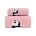thumbnail image 6 of Hvmvliv Bath Towels Set 2-Piece Bear Embroidered Towel Set Soft Skin-Friendly Material, High Water Absorption, for Bathroom, Spa, Beach and Camping, Perfect Gift for Family and Friends Pink, 6 of 6