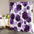 thumbnail image 2 of Purple Modern Shower Curtain for Bathroom, Geometric Art Decor Waterproof Bath Curtain, Abstract Fabric Shower Curtain Sets for Home Decor, 72x72 Inch, 2 of 6