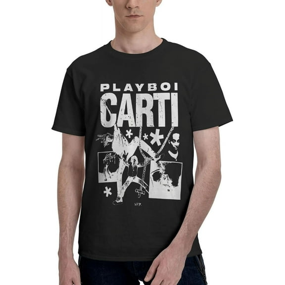 Playboi Rappe Carti Mens Womens Hip Hop Rap Trap Rapper Streetwear Vintage Style T-Shirt Black