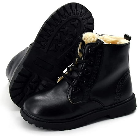 

Toddler Boys Girls Boots Waterproof Leather Lace Up Ankle Anti-Slip Rubber Sole Baby Hiking Boots(Toddler/Little Kid)