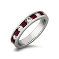 thumbnail image 2 of 1ct Ruby & Diamond Channel Set Wedding Ring 14K White Gold, 2 of 3