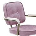thumbnail image 3 of Office Chair with Leather Seat and Button Tufted Back Pink, 3 of 6