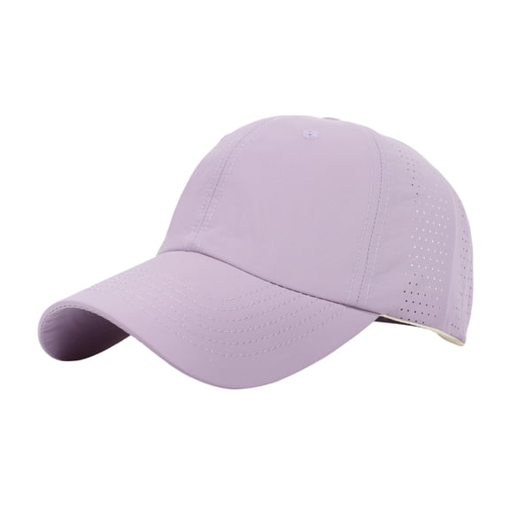 Men Quick Dry Sport Baseball Cap, Athletic Fitted Cap Mesh Adjustable Plain Hat Running Trucker Hat for Women Light Purple One Size