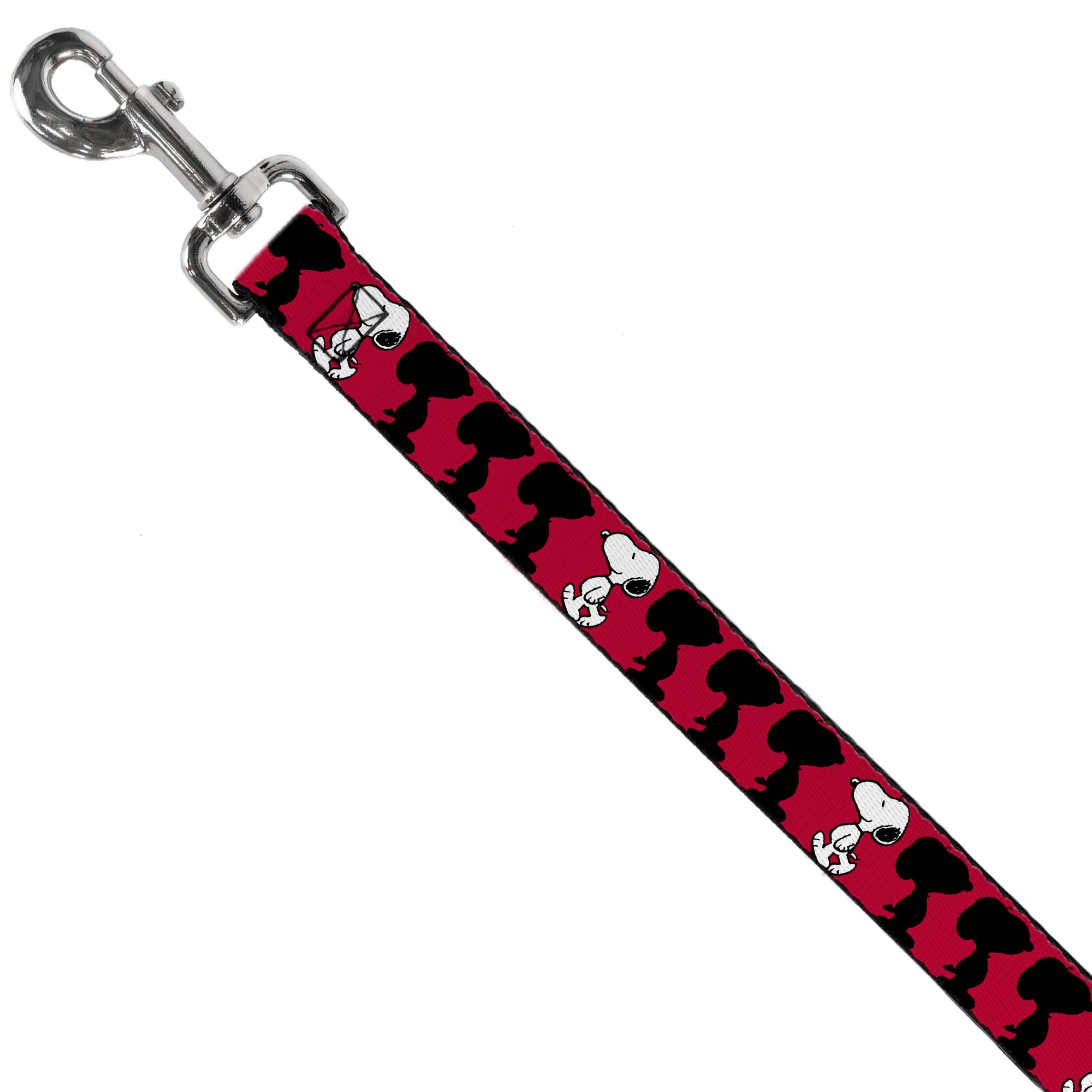 Peanuts Worldwide LLC Pet Leash, Dog Leash, Peanuts Snoopy Walking Silhouette Pose Red Black White, 6 Feet Long 1.0 Inch Wide