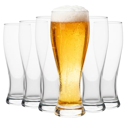 6 Pack 15oz Pilsner Beer Glasses  Drinking Glasses Bar Glassware for Home Kitchen Entertainment