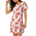 thumbnail image 2 of Naloa Milk Tea5 Print Women Nightgowns,Womens Loungewear,Short Sleeve Sleepwear,Comfy Ladies Nightdress, 2 of 6