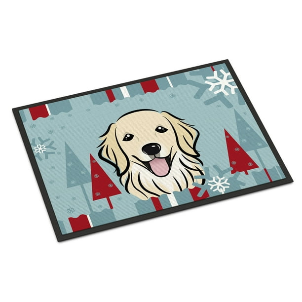 Winter Holiday Golden Retriever Door Mat - Walmart.com - Walmart.com