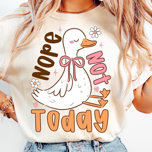 T-shirt Boho à Paillettes de Printemps Nope Not Today Goose Coquette Unisexe P-5TG