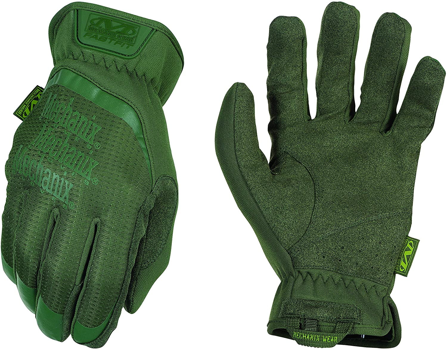 green winter gloves