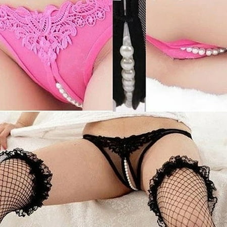 

Qipei G-string Panties Low Waist Open Crotch See-through Hollow Hip G-String Panties Women Accessory