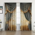 thumbnail image 2 of Xuniizn Blackout Curtains for Bedroom Thermal Insulated - Polyester Black Out Curtains 2 Panels Set Room Darkening Window Curtains for Living Room, 2 of 4
