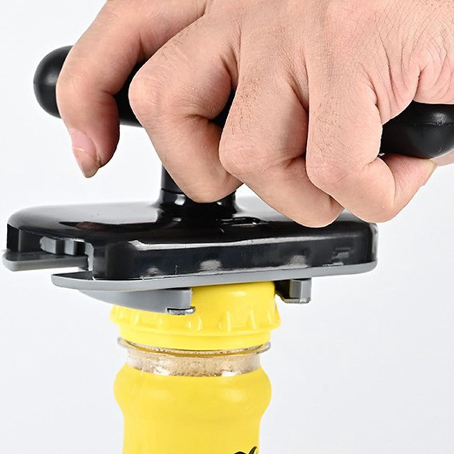 FRKSMD-Multifunctional Manual Can Opener Black, Heavy Duty Stainless Steel Hand Can Opener with Sharp Blade, Smooth Edge, Easy Turn Knob & Ergonomic Grip, Multitool for Cans, Bottles,Kitchen & Campin