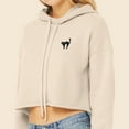 thumbnail image 5 of Dalix Black Cat Embroidered Fleece Cropped Hoodie Cold Fall Winter Women in Heather Dust M Medium, 5 of 5
