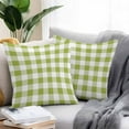 thumbnail image 2 of Waterproof Throw Pillow Covers Set of 2, 26x26 Inch Green Plaid Decorative Pillowcases Outdoor Pillow Slip Cushion Covers Set for Couch Tent Gradient Geometric Buffalo White Checkered, 2 of 7