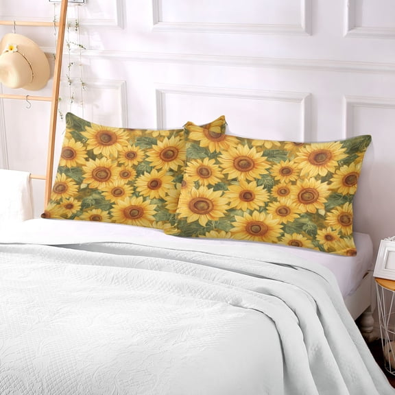 Pillow Case Plush Pillow Sunflower Case standard size/King size/Queen size Bed Pillow Pillowcases