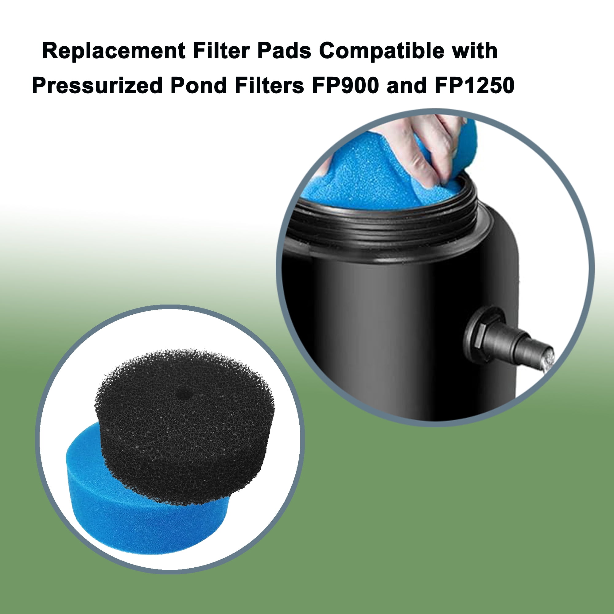 Qzbhct Sponge Filters Pads for Pond Boss Pump Pre-Filter 871980012549 032264 Qfp900 Qfp1250Uv, 2 Pack