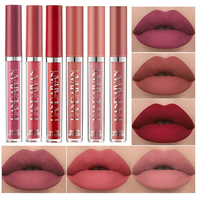 6Pcs Matte Liquid Lipstick Set, 24H Transfer-Proof, Long Lasting, Moisturizing & Non-Sticky Lip Gloss Waterproof Lip Stain Sets for Women, Cruelty Free Lip Makeup (Set C)
