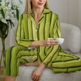 thumbnail image 6 of Sikiie Green Bamboo Fence Pajamas for Women Set, Womens Pajama Sets, Lounge Sets for Women, 2pjs for Women-Large, 6 of 7