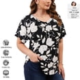 thumbnail image 2 of DDLUYY 3 Pack Women’s Plus Size Tops Tunic Short Sleeve V Neck Shirts Casual Soft Blouse 1X-5X, 2 of 8