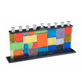 thumbnail image 1 of Giftmark M-742 Ménorah en Verre Fondu Multicolore avec des Formes Carrées, 1 of 1