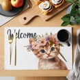 thumbnail image 2 of Cute Cat Placemats Set of 8, Garland Non-Slip Place Mats Washable Table Mats for Kitchen Dining Table Decorations Indoor/Outdoor, 2 of 9