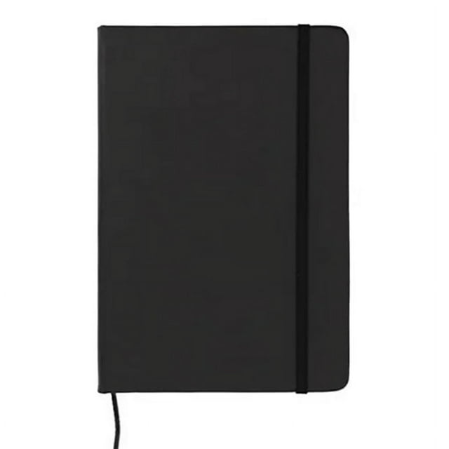 Cuaderno A5 negro, escritura cómoda, cubierta de cuero Fuax, cinta, marcapáginas, cuaderno de papel rayado para oficina, estudio de la vida