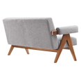 thumbnail image 4 of Loveseat Sofa Couch, Light Grey Gray, Fabric, Wood, Living Kitchen Cafe Bistro Hospitality Restaurant, Modern Contemporary HB36210, 4 of 9