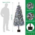 thumbnail image 1 of BeesClover 6/7 Ft Snow Flocked Pre-Lit Xmas Tree, Realistic PE Branches, 200 Multi-Color Lights, Full Christmas Tree with Sturdy Metal Stand, 1 of 8