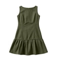 thumbnail image 6 of Kukoosong Women's Sleeveless Round Neck Tank Dress, Ruffle Hem Mini Casual Loose Flowy A-Line Dress, Summer Beach Party Slim Date Dress, 6 of 7