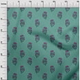 thumbnail image 2 of oneOone Cotton Cambric Dusty Teal Green Fabric Floral Block Dress Material Fabric Print Fabric By The Yard 56 Inch Wide, 2 of 4