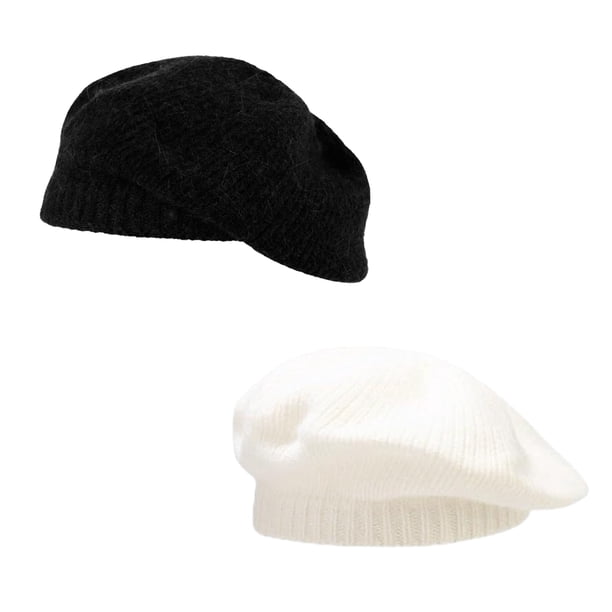 Boina de otoño e invierno para mujer, gorro de artista de punto mezclado, gorro Bailey