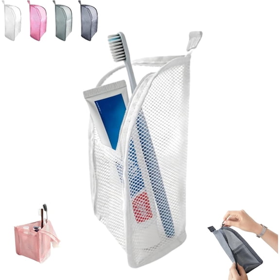 Standing Toiletry Bag – Portable Lightweight Travel Organizer, EVA Mesh Large Capacity Waterproof Cosmetic Bag for Toothbrush, Toothpaste & Toiletries