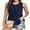 Navy Blue, variant on Women's Summer Tank Tops Pleated Round Neck Sleeveless Tops