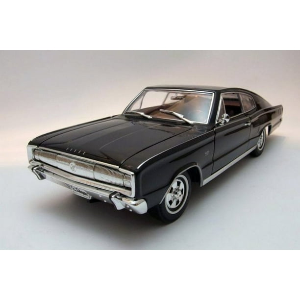 1966 Dodge Charger, Black Road Signature 92638 1/18 Scale Diecast Model Toy Car Walmart