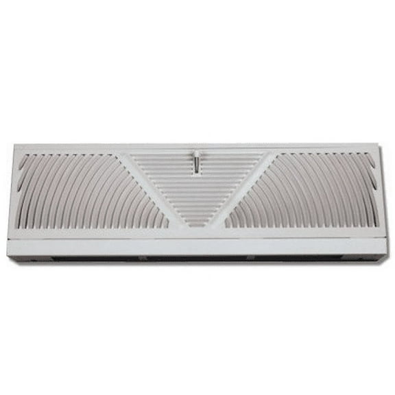 24" Extended Height White Baseboard Register
