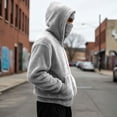 thumbnail image 5 of Gray Outfit for Man Fall Winter Long Sleeve Lounge Warm Fuzzy Basic Jackets Hoods Outfit Sweatshirts Man Zip Up 2026 S, 5 of 7