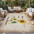 thumbnail image 2 of Sunflower Outdoor Rug for Patio/Deck/Porch, Non-Slip Large Area Rug 5 x 8 Ft, Vintage Botanical Indoor Outdoor Rugs Washable Area Rugs, Reversible Camping Rug Carpet Runner, 2 of 8