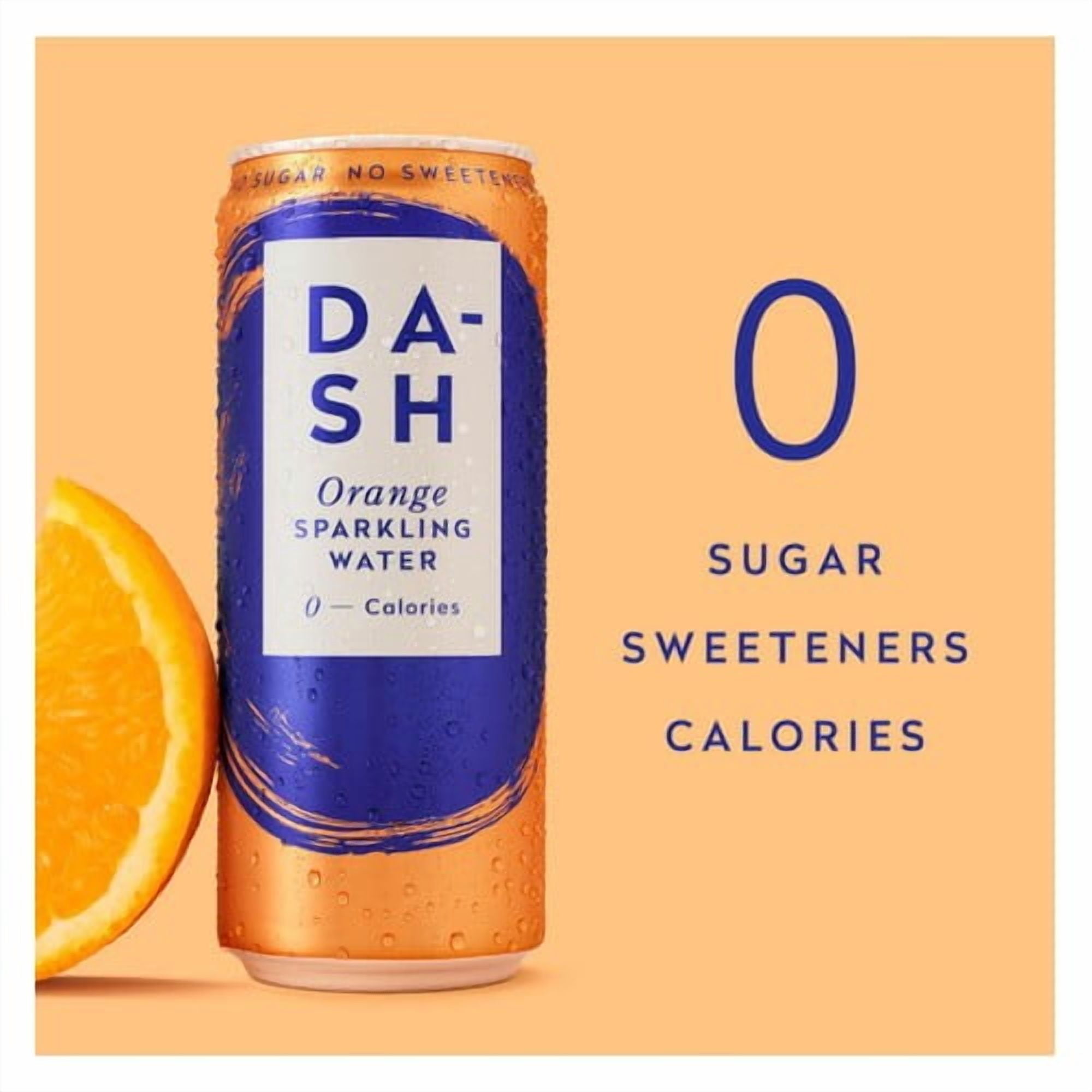 DASH Orange Infused Sparkling Water 12 x 330ml, British Import (Pack of 2)