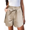 thumbnail image 2 of SONXAHE Women Ruffled Drawstring Shorts Elastic Waist Casual Walking Bottoms, 2 of 5