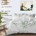 thumbnail image 3 of Queen 4 Piece Bedding Set Summer Eucalyptus Leaf on White Soft Breathable Duvet Cover and Pillowcase,Watercolor Botanical Duvet Cover Set Washable Bed Sheets for Bedroom Dormitory Guest Room, 3 of 9
