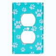 thumbnail image 2 of Metal Light Switch Plate Cover Puppy Dog Paw Prints Teal Gray DOG034, 2 of 13