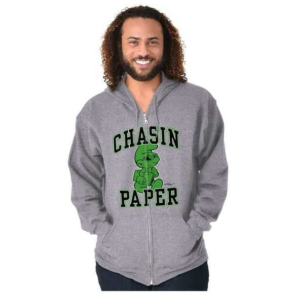 Business Smurf Boss Chasin Paper Zip Up Hoodie Men's Women's Brisco Brands S